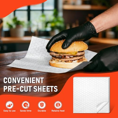 80 Pcs Insulated Foil Sandwich Wrap Paper Aluminum Foil Sheets,12"x12"Food Wrapping Paper for Hamburger Hot Dogs, Burgers, Burritos