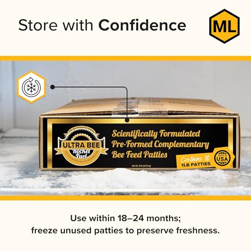 Mann Lake Ultra Bee Rocket Fuel Patties with Natural Pollen & Apis Biologix Bio Activator, High Protein Food for Spring Colony Growth, Increased Honey Production & Improved Brood, Made in USA, 10 lb