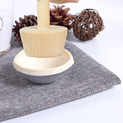 3Pcs Tart Tamper Set, Portable Wooden Double Side Pie Pastry Dough Tamper, Wooden Egg Tart Mold, DIY Cake Pastry Tools for Egg Tart, Pasta, Cheesecakes and Dessert Baking