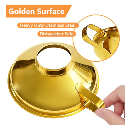Canning Funnel, Stainless Steel Funnels for Kitchen Use, Wide-Mouth Funnel for Canning & Mason Jars, 2-Pack(Small and Large). Gold