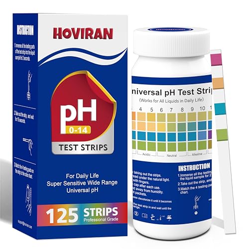 Universal pH Test Strips 0-14, 125ct Quick Reliable pH Testing Kit | Litmus Paper pH Test Strips for Soap Making & Kombucha, Liquids, Drinking Water, Aquarium, Pool, Hot Tub, Spa
