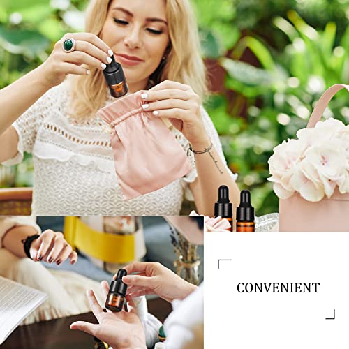Nuogo 100 Pcs Mini Amber Glass Oil Dropper Bottle Bulk, Clear Essential Small Empty Sample Vial with Dropper and Black Caps Tiny Amber Glass Bottles Perfume Jars for Travel(1 ml) - size: 1 ml