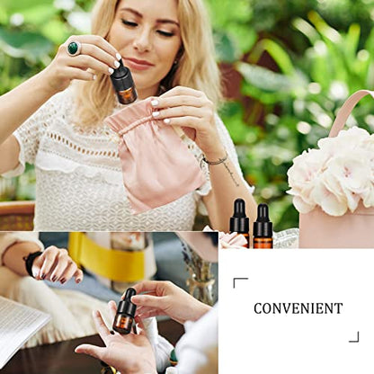 Nuogo 100 Pcs Mini Amber Glass Oil Dropper Bottle Bulk, Clear Essential Small Empty Sample Vial with Dropper and Black Caps Tiny Amber Glass Bottles Perfume Jars for Travel(1 ml) - size: 1 ml