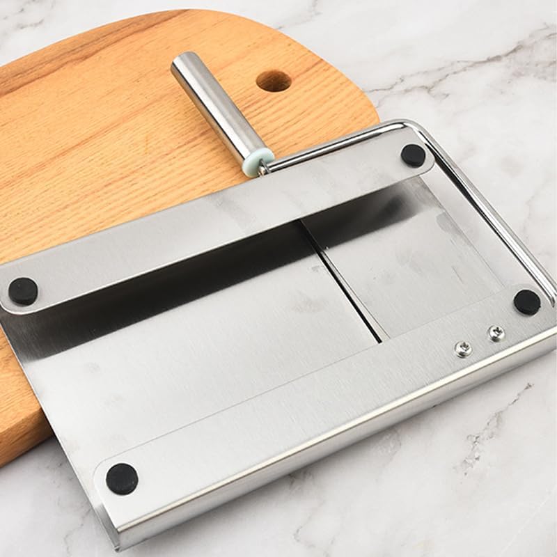 Stainless Steel Cheese Slicer with Measurement Grid Board,metal blade, Professional Cutter for Block Cheese