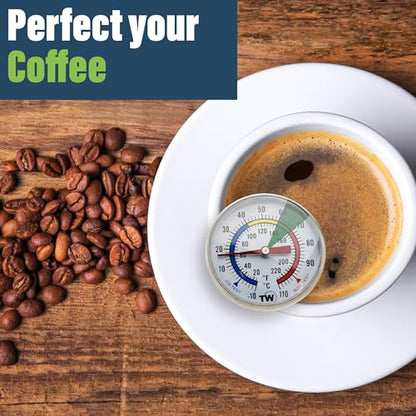 Milk Thermometer and 600ml Milk Frother Jug for Perfect Barista Style Coffee Making Great for Frothy Latte Cappuccino | Ideal for Perfect Barista Style Coffee Making Great for Frothy Latte Cappuccino