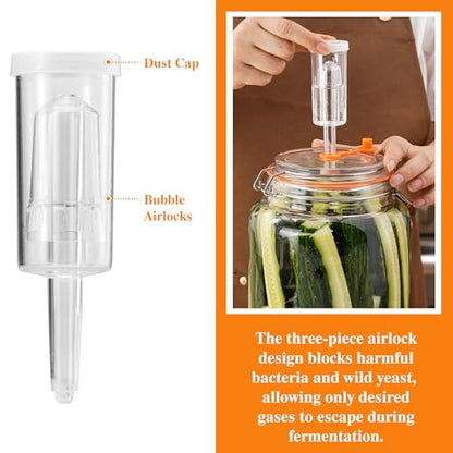 1 Gallon Glass Fermenting Jar with Airlock, Single Pack | Wide Mouth Fits Your Whole Hand For Easy Packing And Cleaning - size: 1 Gallon
