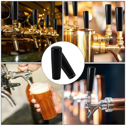 6 PCS Plastic Beer Tap Handle - Short Black Keg Tap Handle for Kegerator Beer Faucet, Draft Beer Tap Handles Fits Standard American 3/8'' Thread - size: 6 Pieces