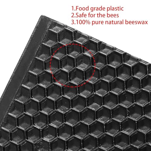 30 Pack Honey Bee Frames, Beehive Waxed Coated Foundation Sheet, Plastic Beehive Foundation Sheets for Beekeeping