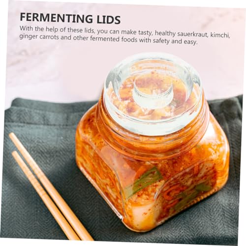 4pcs Fermentation Kit Mason Jar Lids Airtight Lids Glass Weights for Pickle Jars