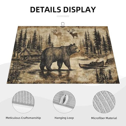 Carbine Bear Dish Drying Mat for Kitchen Counter Microfiber Super Absorbent Non-Slip Dish Drying Pad for Countertops Dishes Utensils Stylish Quick-Dry Machine Washable 18x24 Inch - color: Beer
