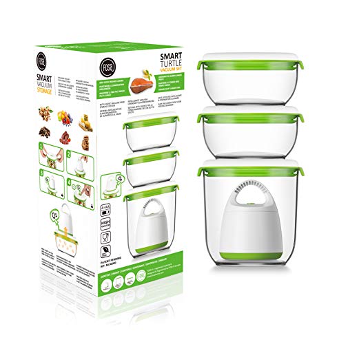 FOSA Starter Set Food Sealer Vacuum Sealer Reusable Container Set - Premium Vacuum Sealers for Food Storage, Airtight Preservation - Includes Turtle Vacuum Pump and 3 Vacuum Seal Containers - size: 20oz × 2 + 45oz × 1