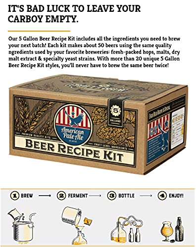 Craft a Brew - Beer Recipe Kit - American Pale Ale - Home Brewing Ingredient Refill - Beer Making Supplies - Includes Hops, Yeast, Malts, Extracts - 5 Gallons - color: American Pale Ale