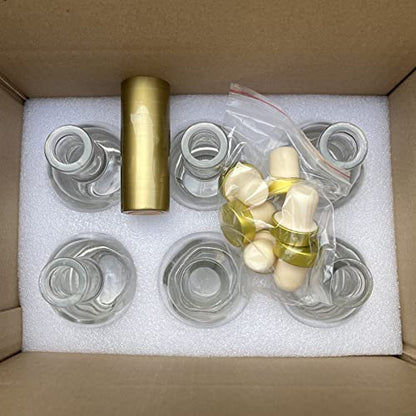 Clear Glass Bottles 6 oz - 200ml [Pack of 6] for Wine Beverages Drinks Oil Vinegar Kombucha Beer Water Soda with Cork Stopper Airtight Lid - size: KC-Short-6oz-6pic
