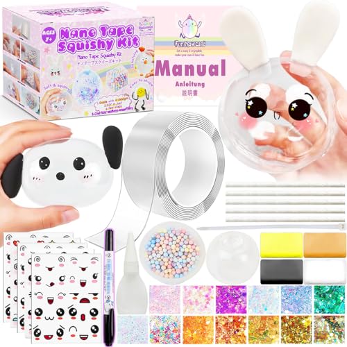 FUNSHOWCASE Nano Tape Bubble Kit with Clay, Marker, 6-Design Guide Squishy Maker Set - color: Nano Tape Bubble