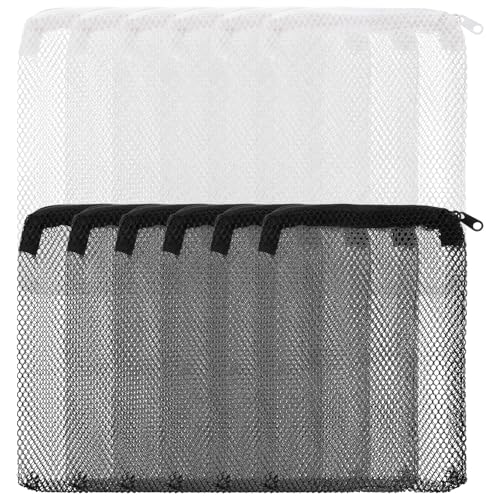 12 Pcs Aquarium Filter Media Bags, 8' X 6'' Extra Fine Mesh Bag Reusable | Aquarium Filter Media Bags with Zipper for Fish Tank Activated Carbon, Ceramic Rings