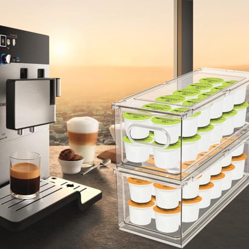 MANO Fridge Drawer Pull Out Stackable Bins with Handle Clear Refrigerator Drawers Organizer Food Storage Container Box Plastic Produce Saver for Pantry, Cabinet, Kitchen, Clothes（4Pack） - style: 4L