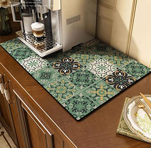 Cute Coffee Maker Mat for Countertops Bar Accessories, Colorful Dish Drying Pad for Kitchen, Absorbent Quick Drying Mat, 12 X16 inch (Color A, 16"x12") - color: Color A, size: 16" x 12"