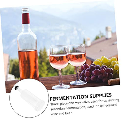 LABRIMP 1set Three-piece Silicone One-way Fermentation Stopper Kit for Home Brewing Food-grade Silicone Lids for Wine Beer and Juice Fermentation