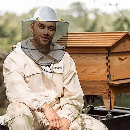 38Pcs Beekeeper hat Set Including 1Pc Bee Keeper Hat, 4Pcs Wool Felt Bee,10pcs Small Wooden Bee,Double Side Tape Yellow Beekeeping Gloves and Felt Bucket for Beekeeper Halloween Costume Adult ﻿