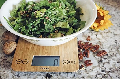 Escali Arti Digital Food Scale, Multi-Functional Kitchen Appliance, Precise Weight Measuring and Portion Control, Baking and Cooking Made Simple, Tempered Glass, Bamboo - color: Bamboo