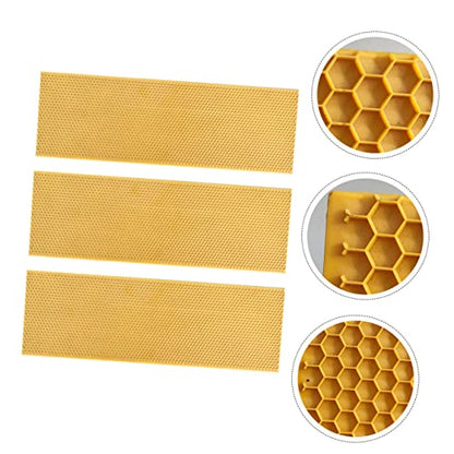 Mikikit Plastic Beehive Foundation Sheet for Deep Hive 3PCS Honeycomb Frame Easy to Use Beehive Building Accessories
