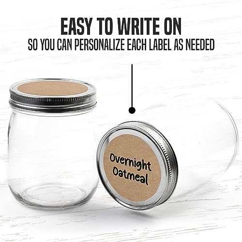 Dissolvable Canning Labels 2.5in Round, Removable Kraft Mason Jar Stickers - size: 2.5 inch