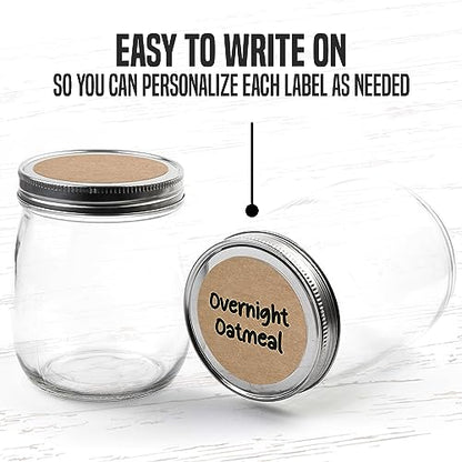 Dissolvable Canning Labels 2.5in Round, Removable Kraft Mason Jar Stickers - size: 2.5 inch