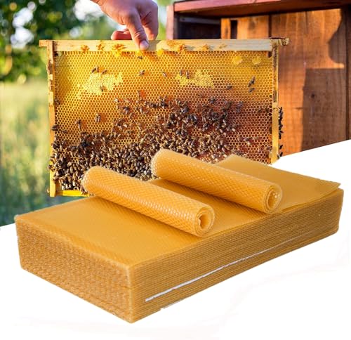 30pcs Beeswax Sheets, Bee Hive Foundation Sheets, Beehive Wax Foundation Sheets, Beeswax Honeycomb Sheets for Beekeeping Candle Making - size: 30pcs