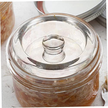 COLLBATH 1pc Fermentation Weight for Wide Mouth Mason Jars Glass Fermenting Lid for Sauerkraut and Kimchi Weight Stone for Optimal Fermentation Environment