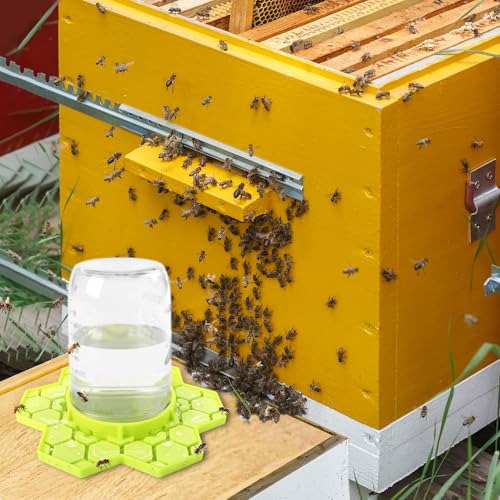 2 Pack Bee Feeder for Mason Jar, Silicone Bee Watering Station, Compatible with Regular and Wide Mouth, Bee Feeders for Hives, Beekeeping Supplies, Bee Waterer for Outside Garden(Yellow) - color: Yellow-2pack