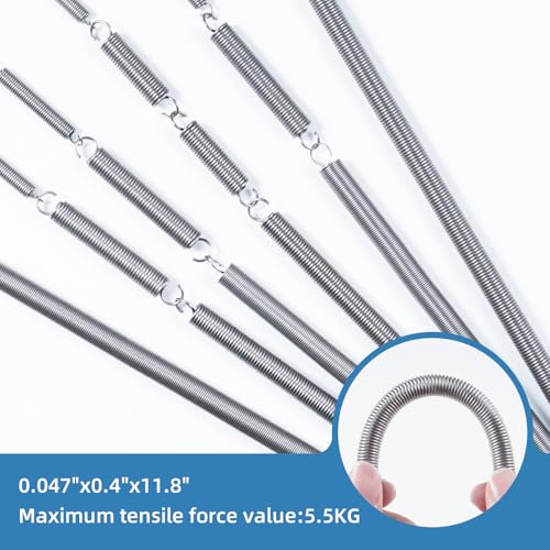 6pcs Extension Springs,0.047"x0.4"x11.8" 304 Stainless Steel Extension Springs with Hook Ends 11.8inch (6, 0.047"x0.4"x11.8") - size: 0.047"x0.4"x11.8"