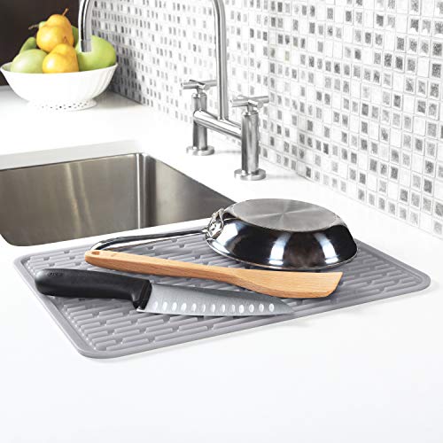 OXO Good Grips 13265200MLNYK Silicone Draining Mat Grey - size: 12" x 12"