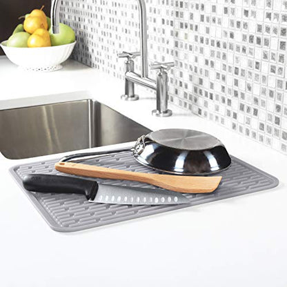 OXO Good Grips 13265200MLNYK Silicone Draining Mat Grey - size: 12" x 12"
