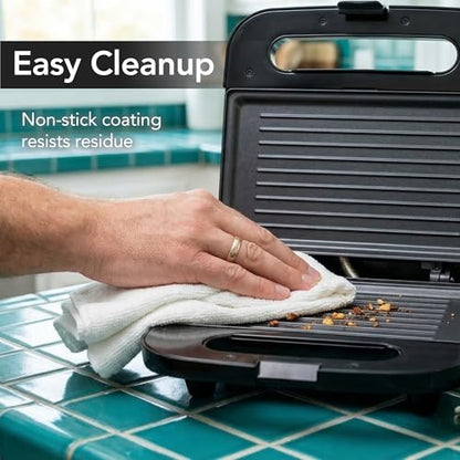 OVENTE Electric Panini Press Grill with Nonstick Plates, LED Indicator Lights, Thermostat Control, Cool Touch Handle, Compact Sandwich Maker Perfect for Cooking Breakfast, Snacks & More, Black GP0401B - color: GP0401B