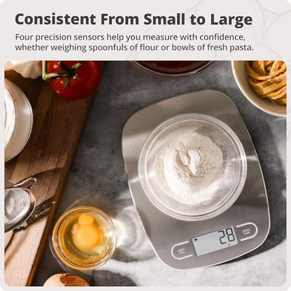 Greater Goods Food Scale – Digital Kitchen Scale, 1g Precision, Easy-Tare & Quick Conversion, Slim Compact Design, Durable & Portable | Ideal for Cooking, Baking & Meal Prep (Stainless Steel) - color: Stainless Steel