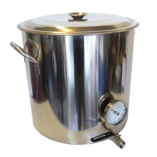 8 gallon brew kettle with weldless valve and thermometer