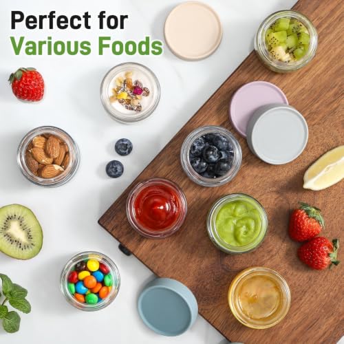 NETANY 2oz Glass Salad Dressing Containers, 6-Pack Small Sauce Containers with Lids and Mini Condiment Cups Containers,To Go Glass Jars for Meal Prep Lunch box - size: 2oz