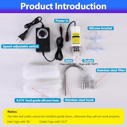 Food Grade Self-Priming Electric Water Transfer Pump,0-2L/min,Adjustable Speed,100–240V AC,Low Noise,for Homebrew (Wine/Beer/Kombucha/Beverages),Coffee Machines & Ice Makers - color: White-with Speed Adjustable