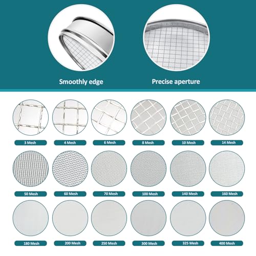 304 Stainless Steel Mesh Lab Sieve, 3 Mesh (5mm) Aperture Test Sieve, 7.9Inch(20cm) Diameter Economy Standard Analysis Sample Test Sieves for Industrial Laboratory Homes - size: 3Mesh(5mm)/Ф7.9in