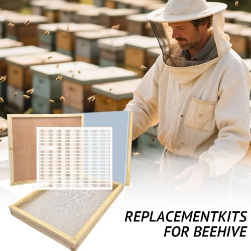 10 Frame Langstroth Beehive Parts Kit Includes Telescoping Top Cover,Oval Bee Escape,Inner Cover,Screened Bottom Board,Entrance Reducer& Queen Excluder,Dipped in Beeswax