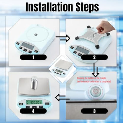 Lab Scale 6000g x 0.01g Digital Scale 0.01g Gram Accuracy, High Precision Electronic Analytical Balance, 13 Unit Conversion Scale for Kitchen Laboratory Jewelry Scientific Weighing (500g*2)