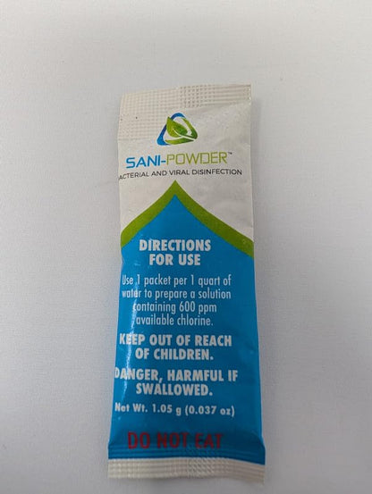 Sani-Powder HOCl Cleaning Powder – Fast-Dissolving Granules for Hard, Non-Porous Surfaces – Multi-Surface Cleaner, Easy-Mix Concentrate, Low Odor, No Residue – Quart Pouch (10 Packets) - size: 0.04 Ounce (Pack of 10)
