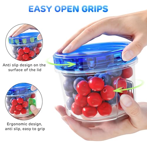 HOMETALL Freezer Storage Containers, [12 Pack-16 Oz] Airtight Plastic Food Storage Containers with Twist Top Lids, Soup, Meal Prep Containers | BPA Free | Stackable | Leakproof