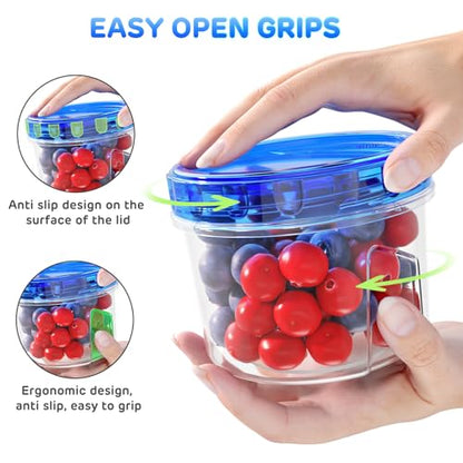 HOMETALL Freezer Storage Containers, [12 Pack-16 Oz] Airtight Plastic Food Storage Containers with Twist Top Lids, Soup, Meal Prep Containers | BPA Free | Stackable | Leakproof