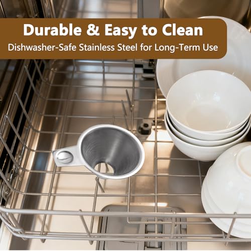 Spice Funnel for Kitchen Use Stainless Steel Small Metal Funnels and Scoop for Coffee Water Salt Pepper Condiments and Sauce Easy Filling Tool for Jars and Bottles Spill-Free Design