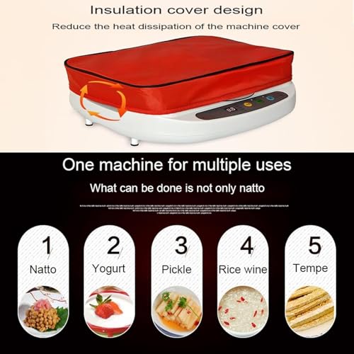 Natto Fermentation Machine Home and Commercial Automatic Electric Constant Temperature Machine 3.5L Stainless Steel Cup Multi-purpose Natto Rice, Yogurt, Wine Fermentation