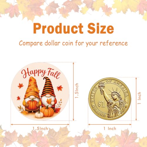 Louise Maelys 500 Pcs Happy Fall Stickers 1.5Inch Autumn Sticker Roll | Gift Wrapping, Thanksgiving Decor, Envelope Seals, Cards, DIY Crafts，Waterproof,Easy to Peel and Stick - color: Fall