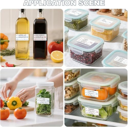 1000 Pieces Removable Food Labels, 1 x 2 Inch Date Stickers for Freezer, Refrigerator Food Containers - Easy to Write On(1000PCS)