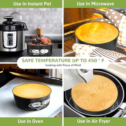 ZeroPone 4 Pack Mini Springform Pan Set, 4 Inch Non-stick Cheesecake Pan, Spring Form Pans for Baking, Springform Pans with Removable Bottom, Round Cake Pans, Small Cake Mold for Mini Cheesecake Pizza - size: 4 Inch - 4 Pack