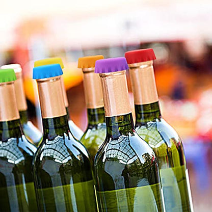 18 Silicone Reusable Caps for Home Brew & Soft Drink Bottles, Soda & Wine, Multi-color